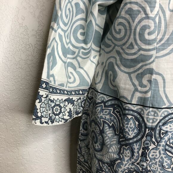 Soft Surroundings light blue white floral scroll print popover top size Medium - Picture 13 of 13